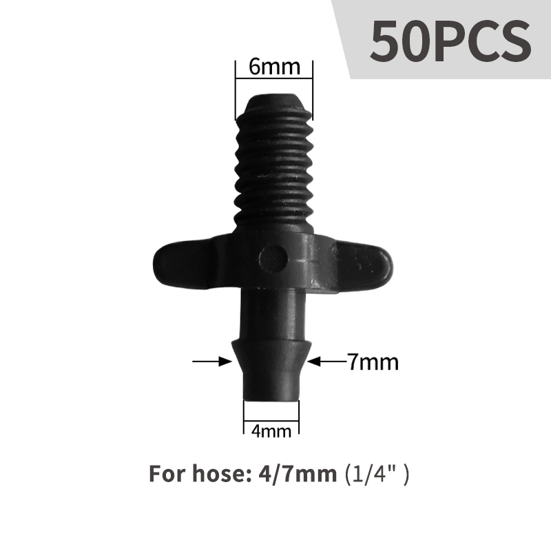 50pcs Garden Water Barbed Connectors Irrigation Dripper Sprinkler 4/7mm Tubing Fittings for Flower Plant Micro Drip Irrigation: Gold