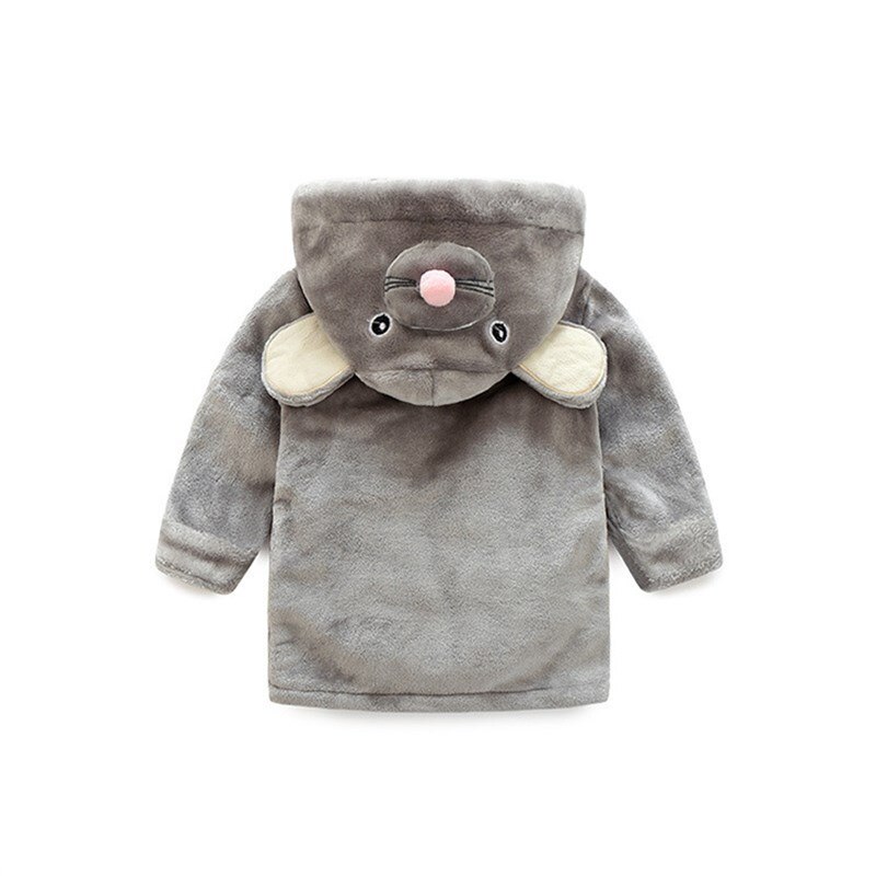 3-8 år høst vinter barn nattøy kappe flanell hette varm badekåpe barn pyjamas til gutter og jenter nydelige tegneseriekåper: Gull / 3t