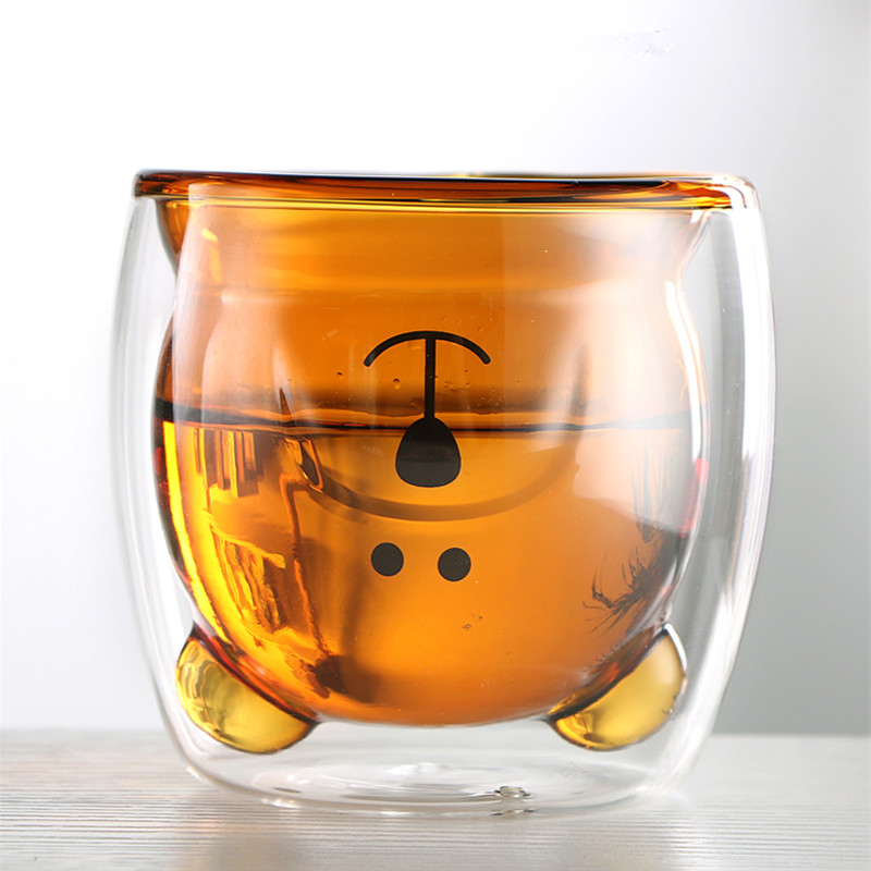 Nette Weihnachten Baum Becher Doppel Zauberstab Glas Kaffee Tassen mit Silocone Deckel Schneeflocke Stern Weihnachten Wein Tee Milch Wasser Becher: D 270ML