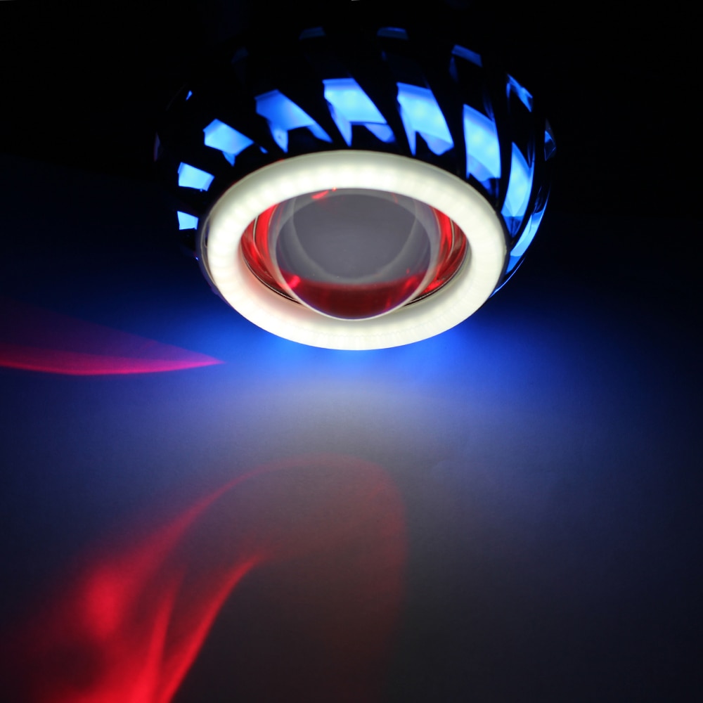 Bil motorcykel motorcykel huvud 30w led angel eyes strålkastarlins helljus/halvljus miniprojektor demon eyes drl lampa eftermontering