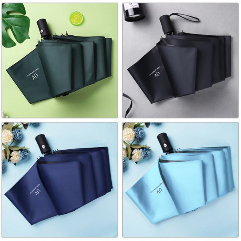 Rosa/blu/nero/blu Marina Militare/verde scuro ombrello soleggiato ombrello da pioggia manuale ombrello pieghevole in vinile ombrelli durevoli convenienti