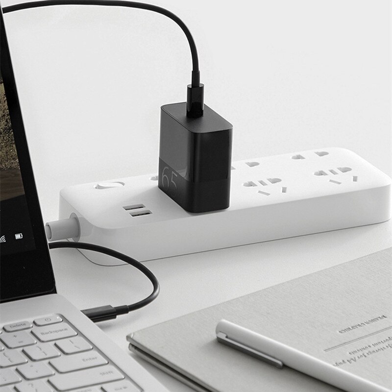 65w usb type-c laptop power adapter charging cable dc jack plug dual e-mark chip converter for hp, lenovo, and dell laptops