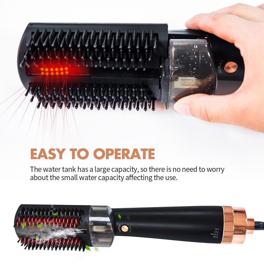 Steam Hair Straightener Brush Infrared Steam Blow Dryer Comb Vapor Hair Blower Brush Straightening Brush and Hair Dryer