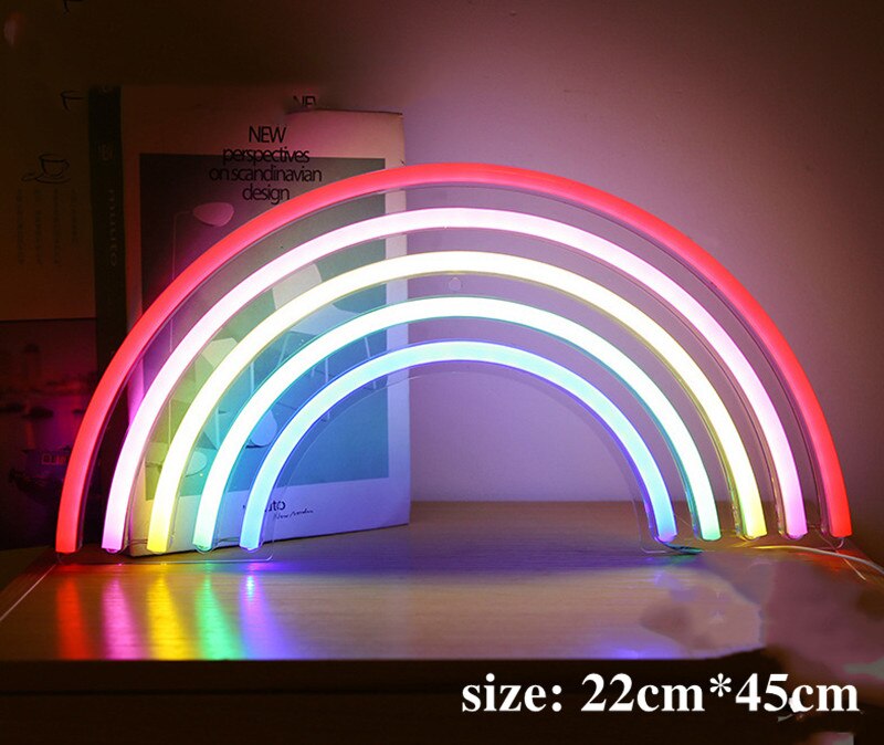 Rainbow Neon Sign Led Regenboog Licht Lamp Voor Bar Decor Regenboog Decor Neon Lamp Muur Decor Kerst Neon Lamp buis: Warm White