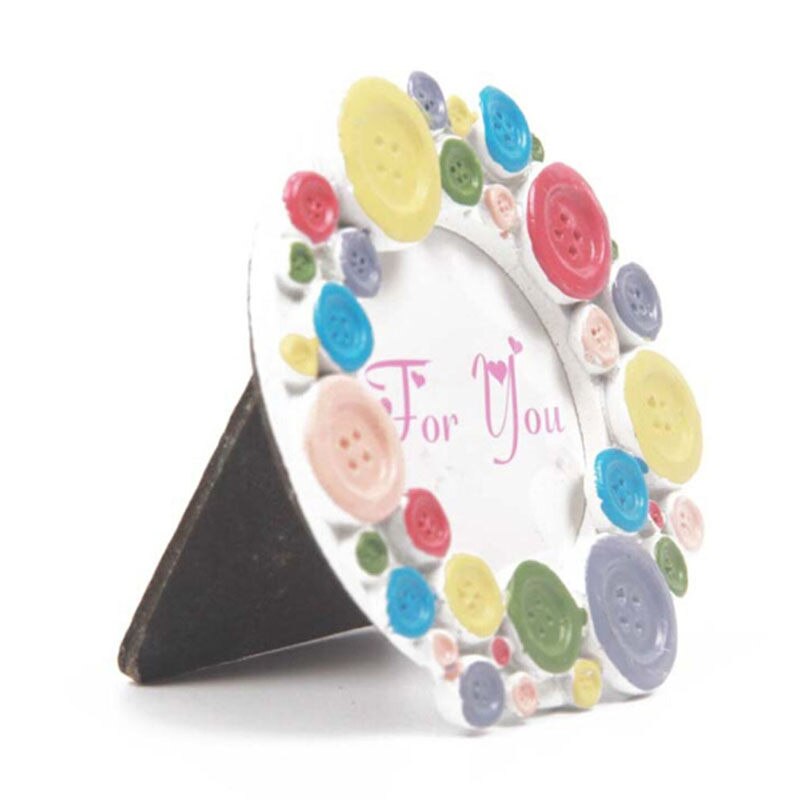 Cute Rainbow Button Photo Frame Photo DIY Baby Full Moon Small Photo Frame Family Photo Decoration