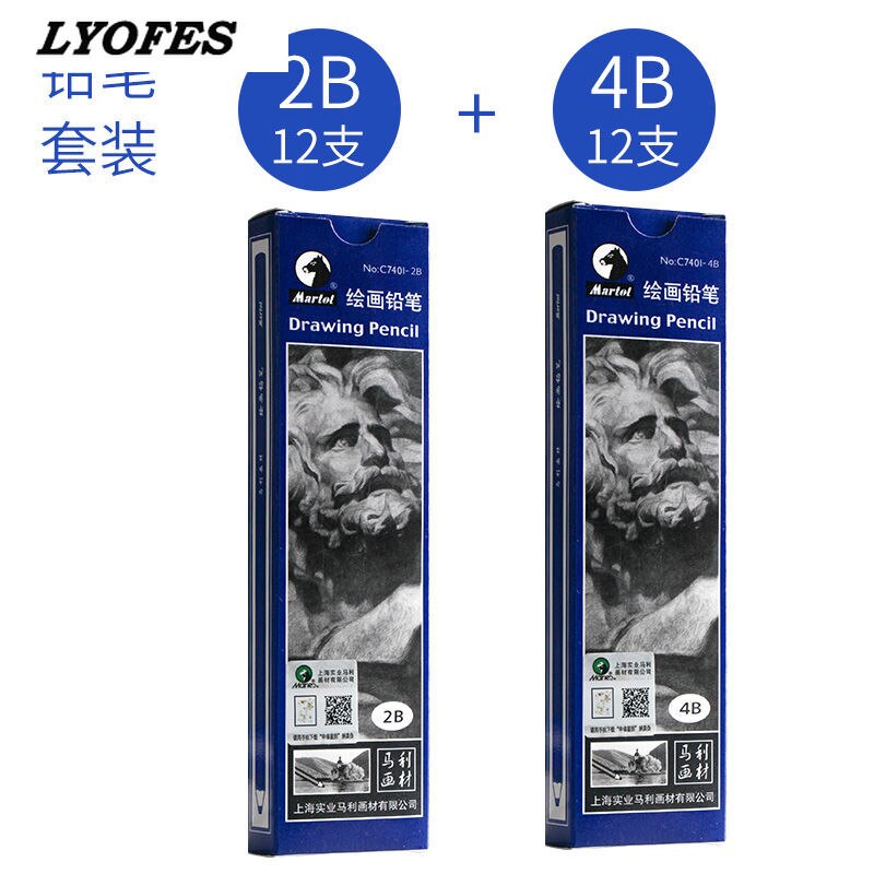 12 pcs/set Sketch Drawing Pencil Set HB 2B 6H 4H 2H 3B 4B 5B 6B 10B 12B 1B Painting Pencils Stationery Supplies: 2B 4B