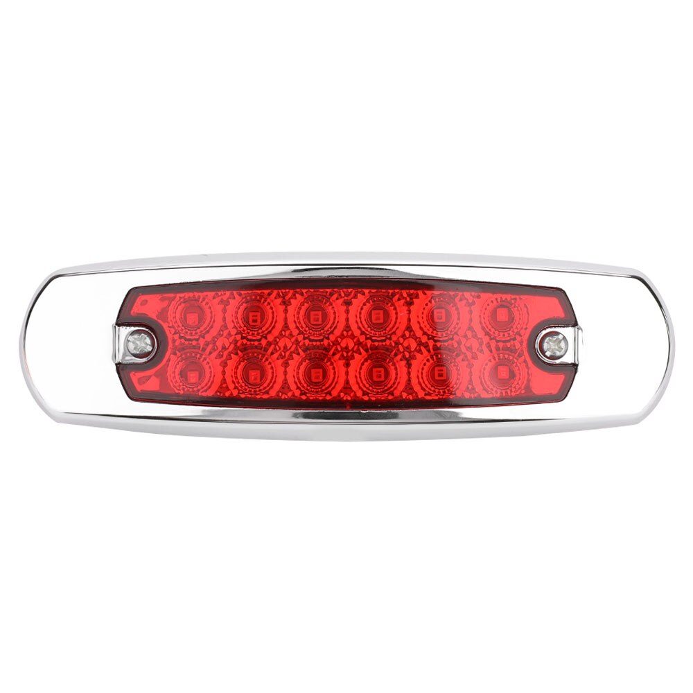 1 stk  dc12-24v 12 led rød lastbil sidelys udvendige lys advarselsbaglygte lang universal sidelys
