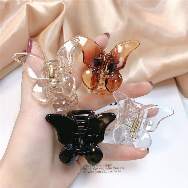 Barrettes à cheveux en acrylique pour femmes, 1 pièce, pince à cheveux papillon, ornement, épingles à cheveux claires colorées, accessoires de pour femmes et filles