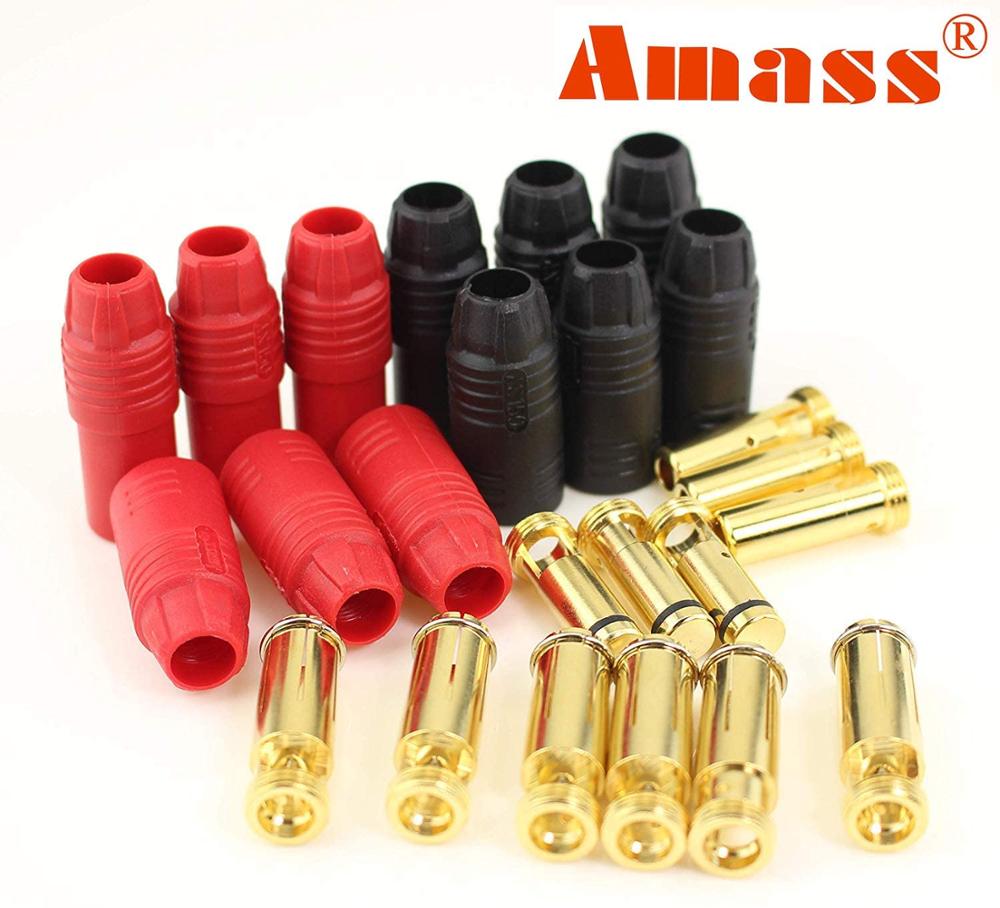 2Pairs 6Pairs Vergaren AS150 Man Vrouw Anti Vonk Connector 7 Mm Vergulde Banaan Plug Set Voor Batterij esc En Lading Lood: 6 Pair Amass AS150