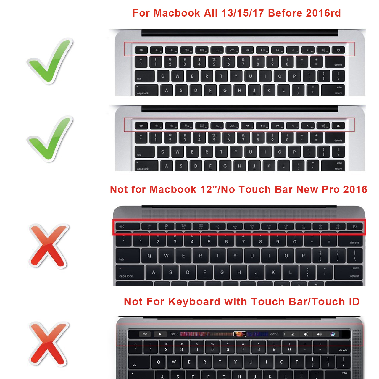 Persian Silicone keyboard Cover US Layout Mac Air 13”A1466 A1369 Pro13/15”(with/Without Retina Display, /Older Versio