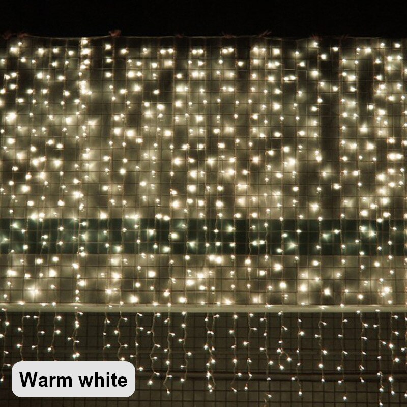 Guirlande lumineuse rideau LED guirlande lumineuse 0.6m intérieur extérieur fée guirlande lumineuse maison pour fête de mariage jardin décoration de noël: Warm white / 4x0.6m