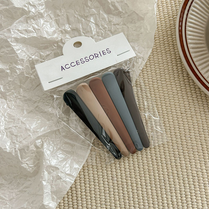 Pince à cheveux en plastique 8cm pour femmes et filles, 5 pièces/lot, maquillage, frange sans courbure, pince à bec de canard, épingles à cheveux, outil de coiffure: Violet