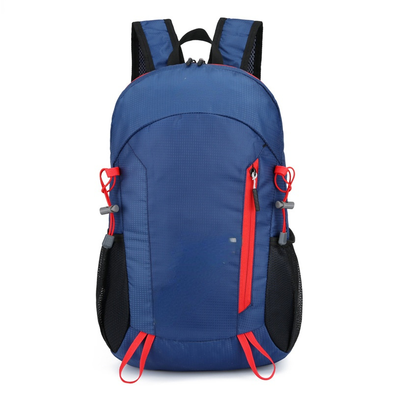 22L Portable Foldable Backpack Folding Mountaineering Bag Ultralight Outdoor Climbing Cycling Travel Knapsack Hiking Daypack: Deep blue
