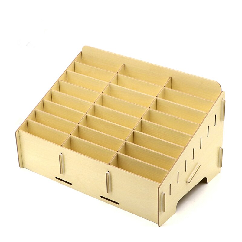 Desktop Phone Screen Storage Box Wooden Phone Holder Phone Repair Management Organizer 24 Grid Storage Tool