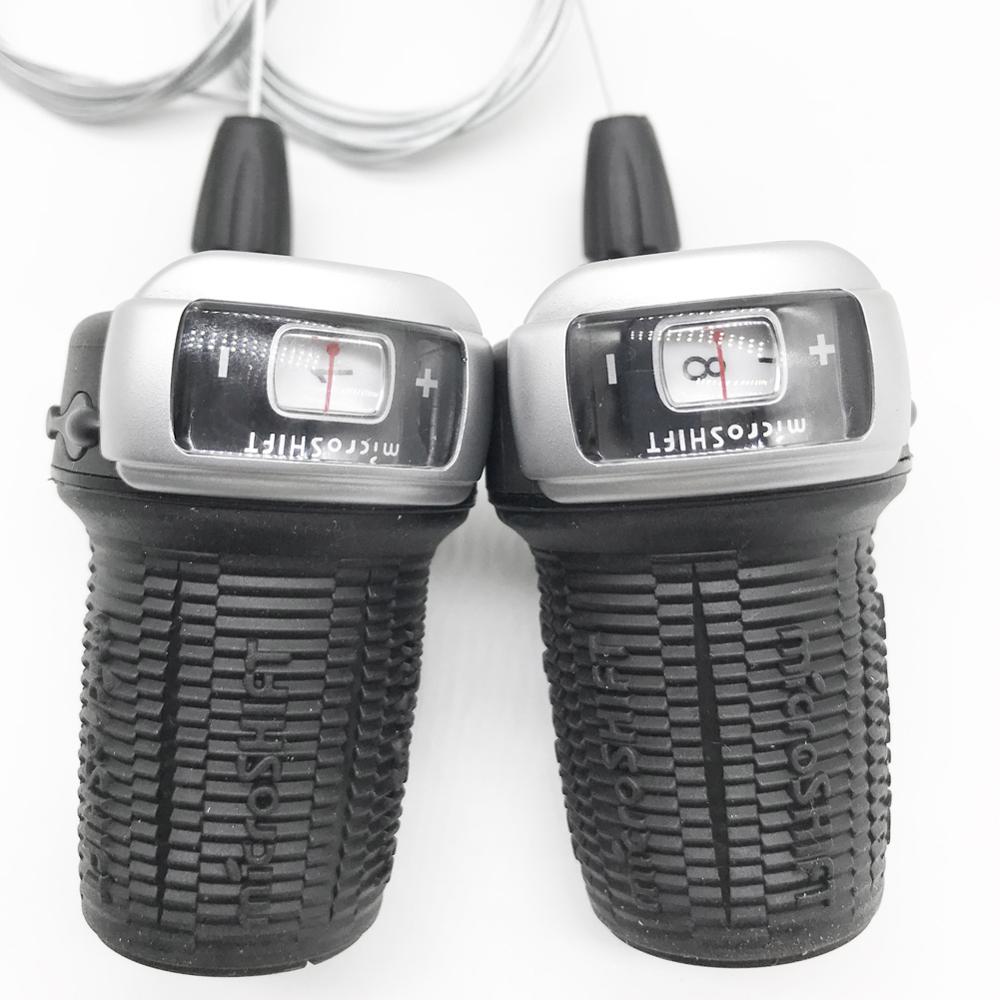 microSHIFT Mountain 3X8 Speed Twist Type shifter Triple Index With visual window Bike Derailleur Twist Grip Gear: 1 Pair 3X8 Shifter