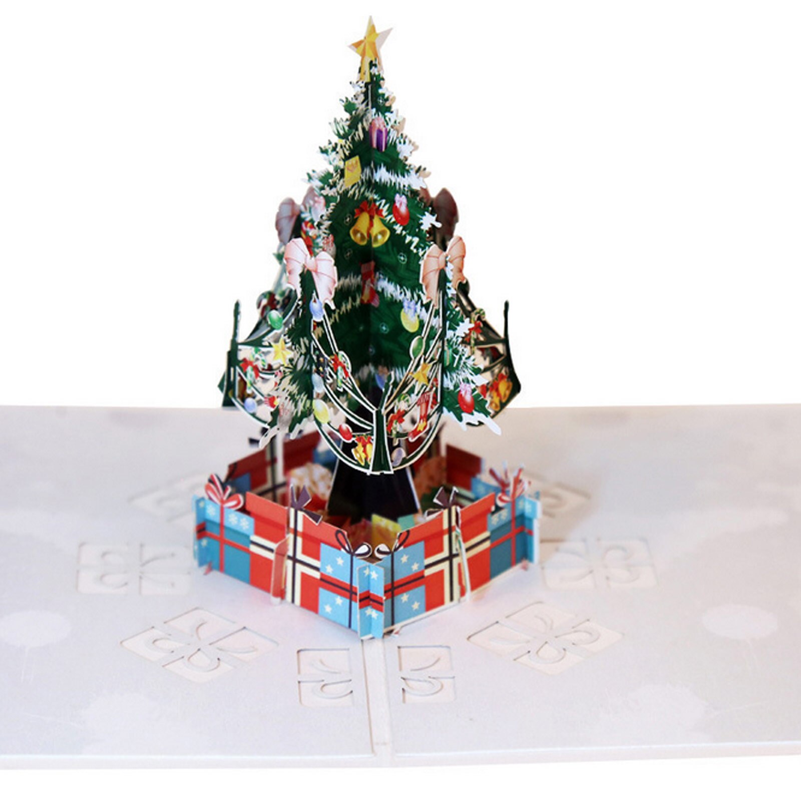 Kerstkaarten 3D Pop Up Kerstboom Patroon Giftbriefkaart Merry Christmas Wenskaart Xmas Jaar