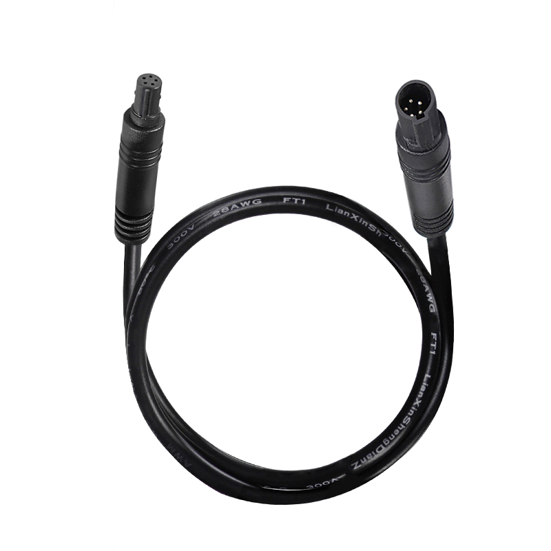 Cable macho a hembra de 4 pines, 5 pines, 6 pines, Cable de conector de extensión para cámara DVR de vehículo, Monitor HD, Cable de cámara de visión trasera: Negro / 3M