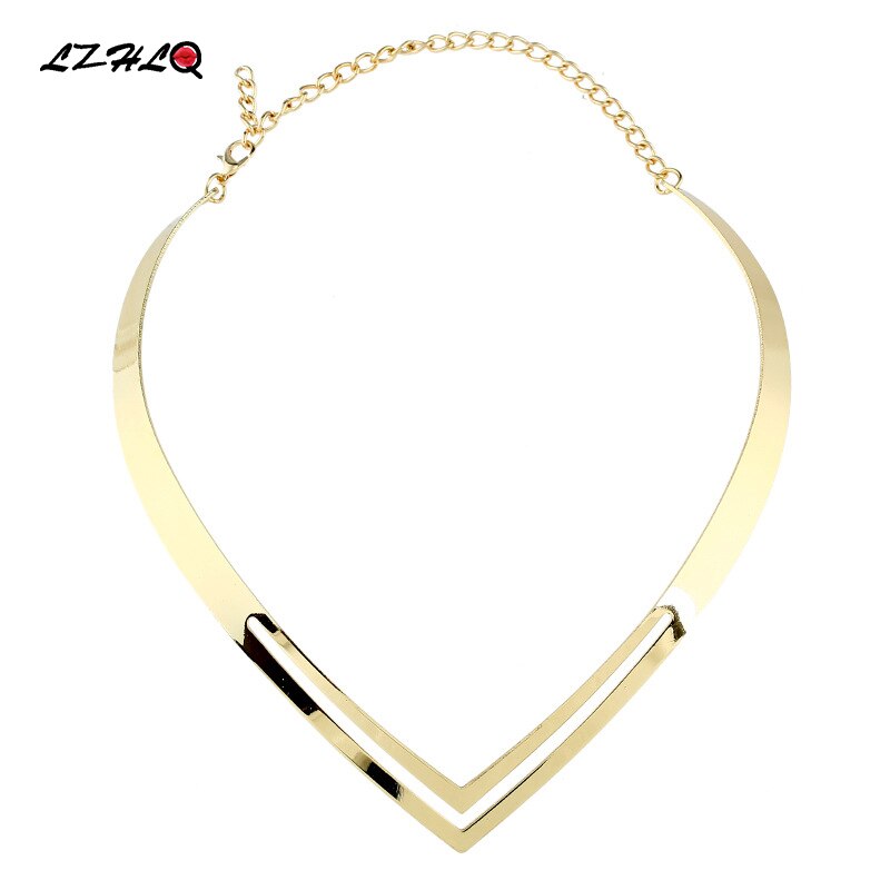 LiuXSPRock V Metalen Gedeeltelijke Holle Kraag Choker Ketting Vrouwen Persoonlijkheid Verklaring Sleutelbeen Collares Trendy Collier Femme