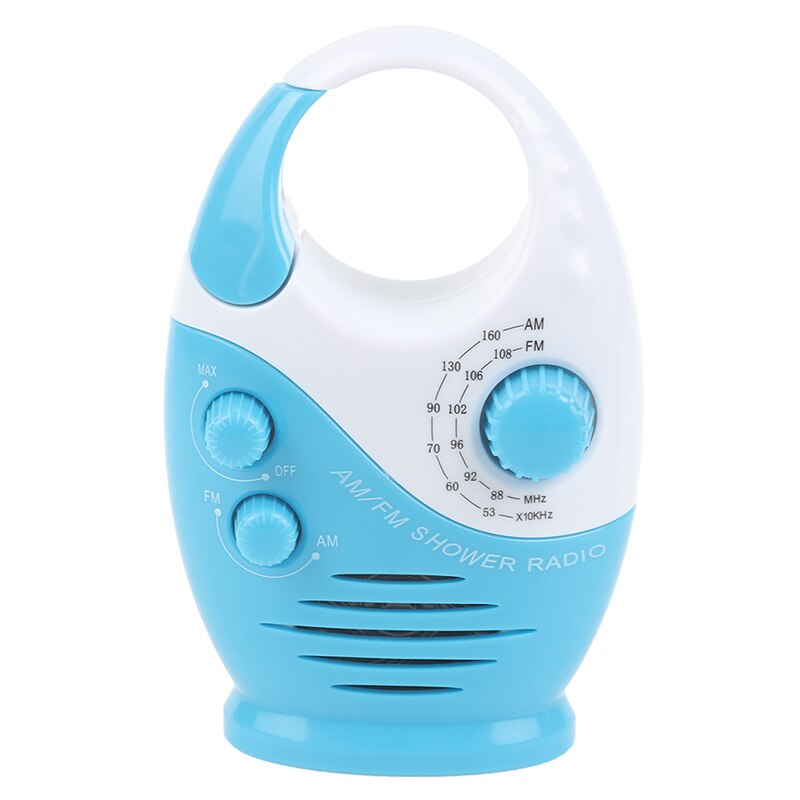 Radio FM AM étanche et Portable pour douche, musique suspendue, costume de salle de bain, cabine de bain, noir, haut-parleurs Hi-Fi puissants, actionnés par Radio: BL