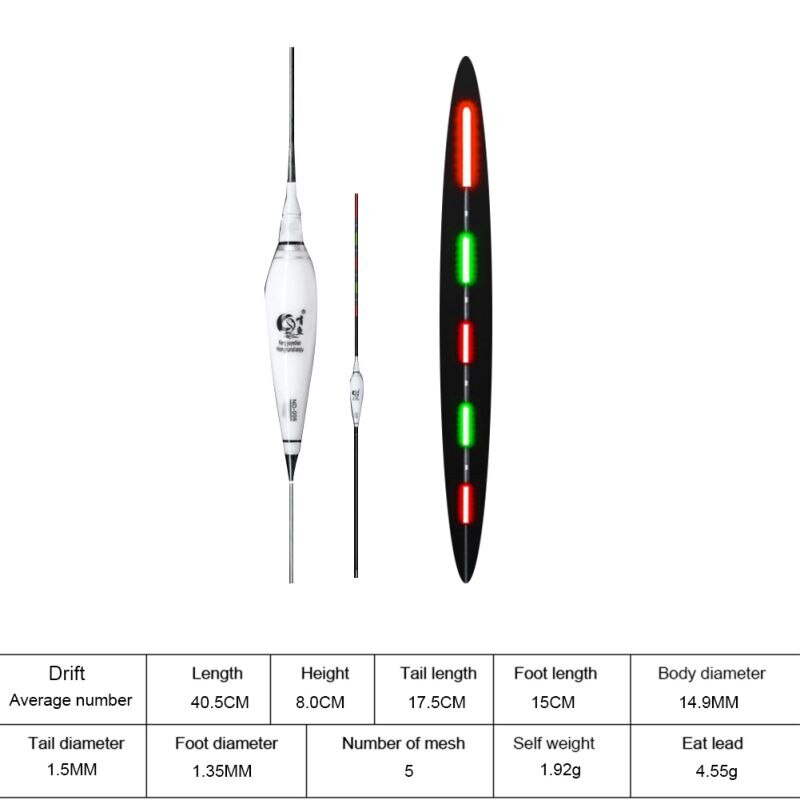 Smart Fishing Float Bite Alarm Fish Bite Bait LED Light Color Change Automatic Night Electronic Changing Fishing: A6