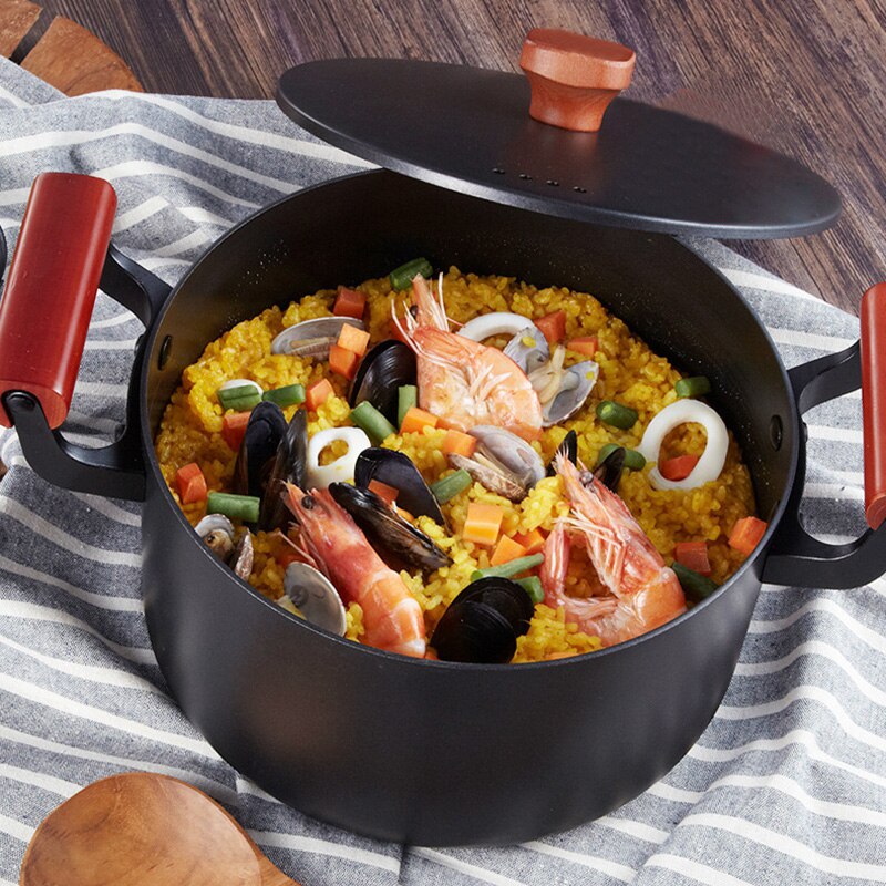 Newest 4.5L Large Cast Iron Soup Pot Stockpot Top Nonstick Cooking Pan Kitchen Saucepan For Gas Stove & Induction Cooker