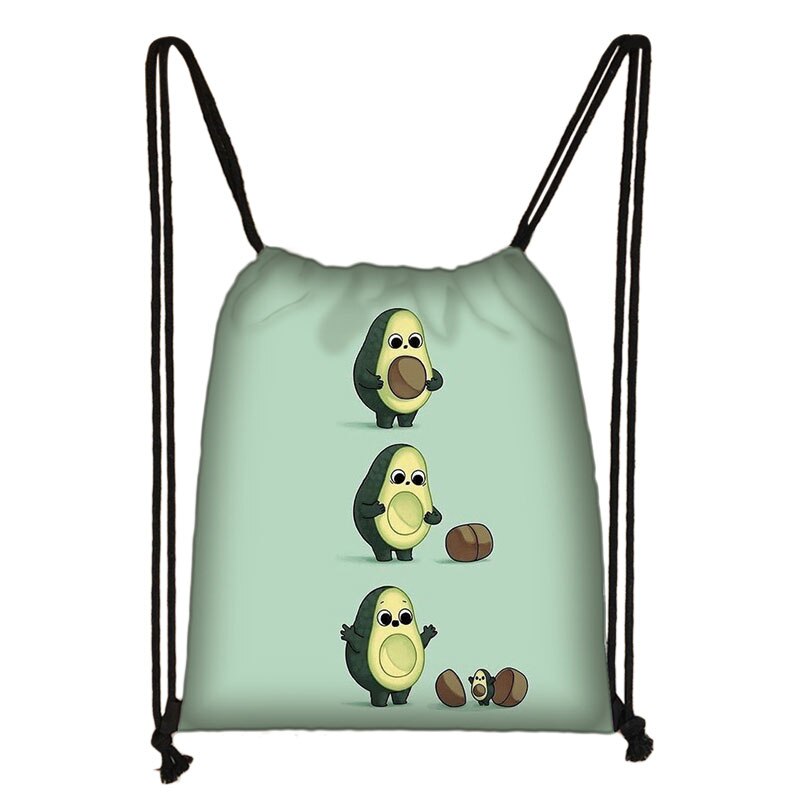 Avocado Lemon Backpack Women Softback plecak Ladies Storage torba ze sznurkiem do podróży dziewczyny Daypack torba na książki uchwyt na buty prezent: skdavocadocw22