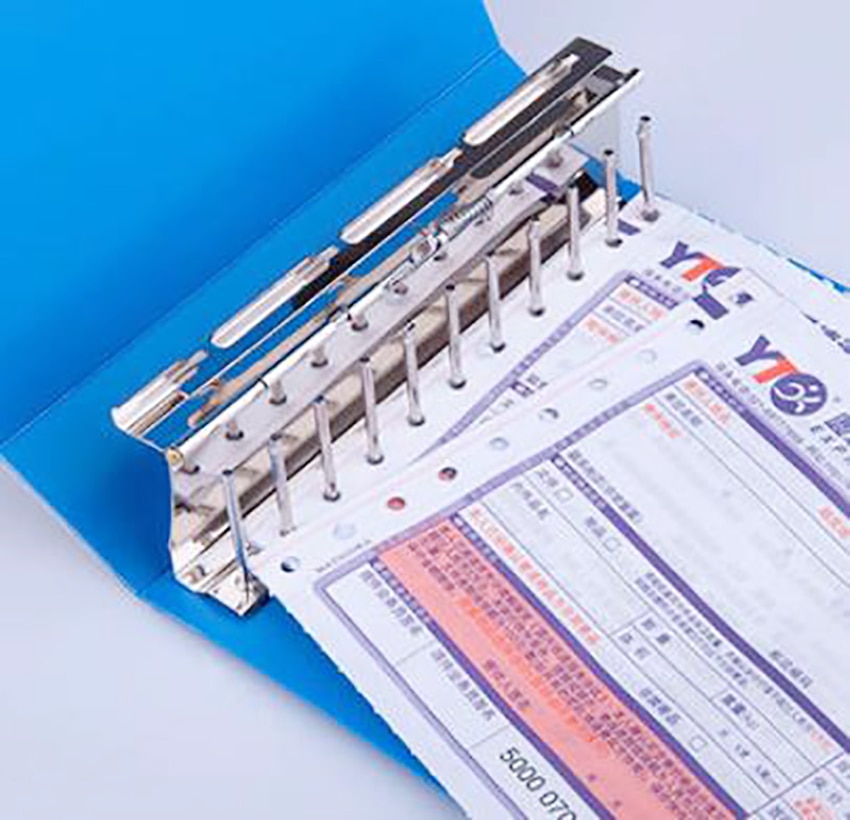 A5 PP Simple azul/negro de gran capacidad de 11 agujeros de acero inoxidable de la Oficina del ordenador archivo billete Clip, papel de almacenamiento de documentos Clip