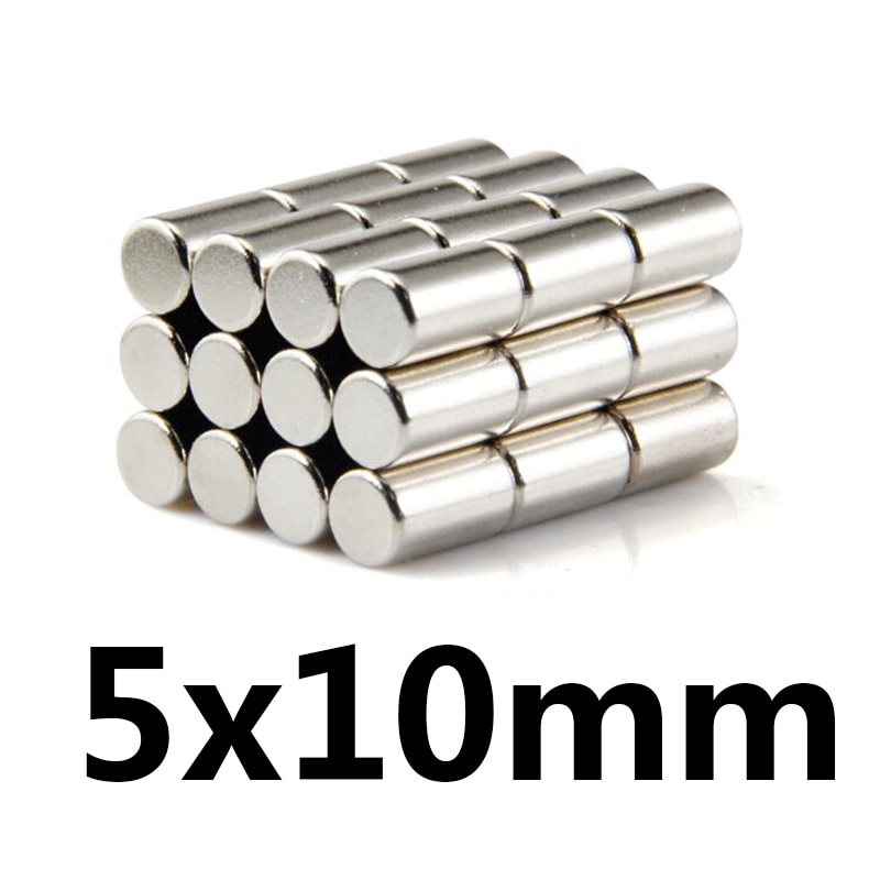 10/20/50Pcs 5X10 Mm Ronde Neodymium Magneten 5Mm X 10 Mm Mini N35 magneet Disc 5*10 Sterke Cilinder Zeldzame Aarde Magneet 5Mm X 10 Mm