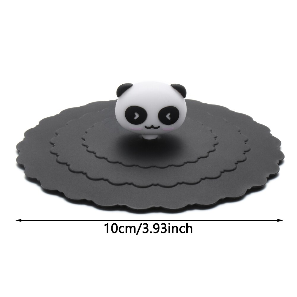 10cm Cartoon Cute Silicone Cup Cover Heat-resistant Leak Proof Sealed Lids Cap Dustproof Cup Cover Tea Coffee Lid Home Supplie