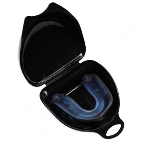 1Pc Tanden Protector Mouth Guard Beschermende Brace Voor Volwassenen Basketbal Boksen: Blue Black B