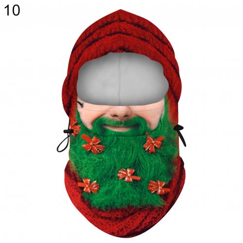 Kerst Digitale Afdrukken Volwassen Unisex Kerst Digitale Afdrukken Winter Winddicht Skiën Warm Hooded Gezicht Cover: 10