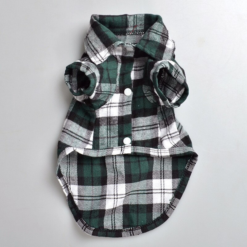 Plaid Hond Kleding Zomer Hond Shirts voor Kleine Middelgrote Honden Huisdier Kleding Yorkies Chihuahua Kleding Beste: green / XS