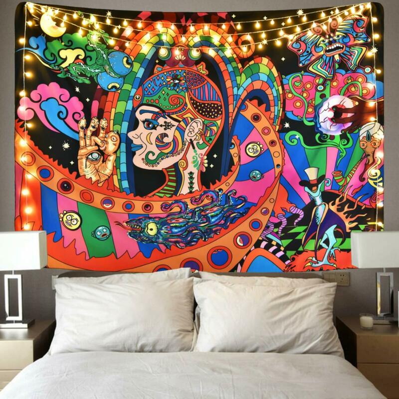 Usa psychedlic mandala tapetry hippie værelse væg hængende tæppe kunst hjem indretning monstre monster tapet væg hængende hjem tæppe: 1