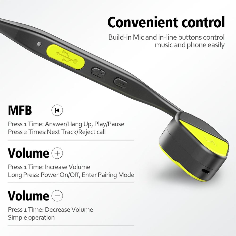 Vidonn F1 Bone Conduction Headphones Earphone Bluetooth 5.0 Titanium Open Ear Wireless Sports Headset