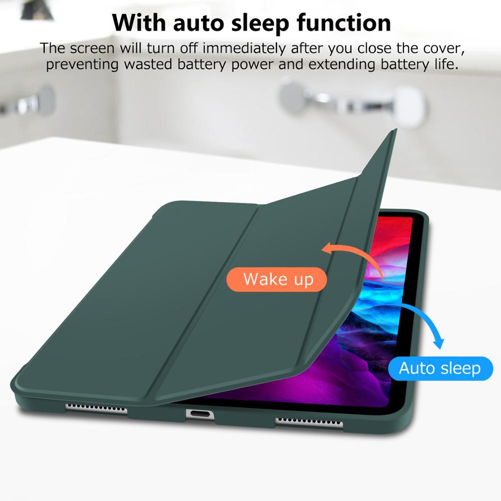 Yxayn hoesje voor ipad pro 11 ultraslank pu-leren smartcover zachte funda voor ipad pro 11 inch