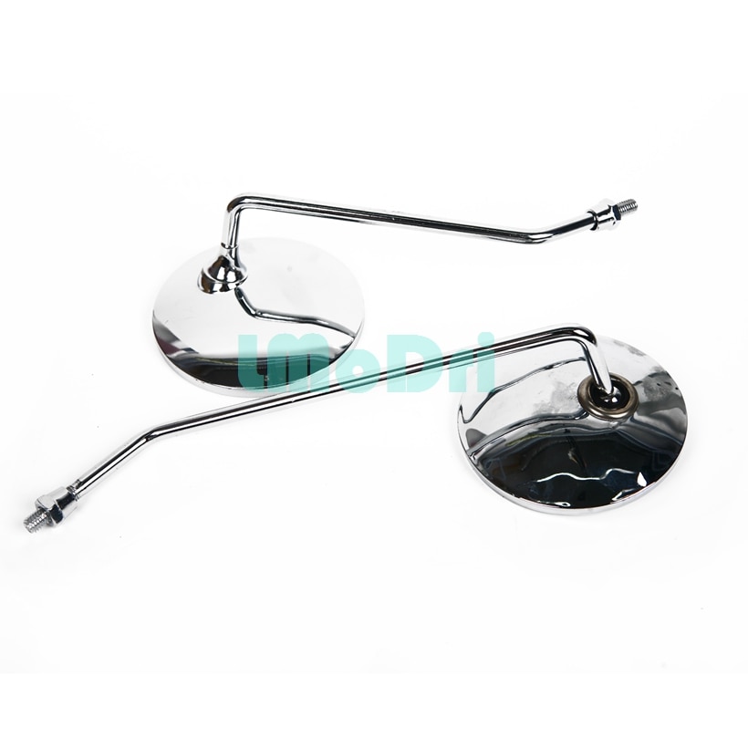 Lmodri 2 Pieces/pair Universele Motorfiets Terug Spiegel Ronde Vorm Achteruitkijkspiegel Side Spiegels Voor Motor Met 8 Mm Schroef