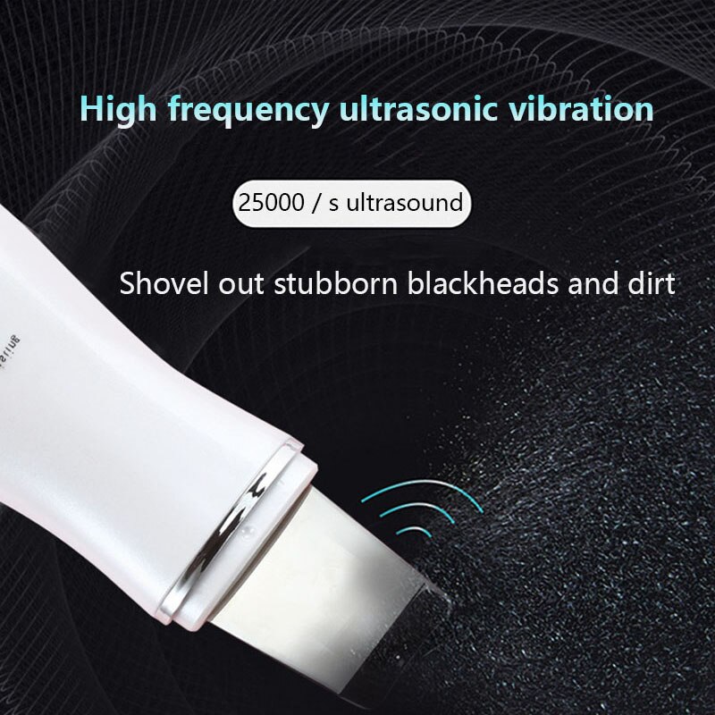 Ultrasonic Ion Face Skin Scrubber Facial Cleaner Cleansing Spatula Peeling Vibration Blackhead Removal Exfoliating