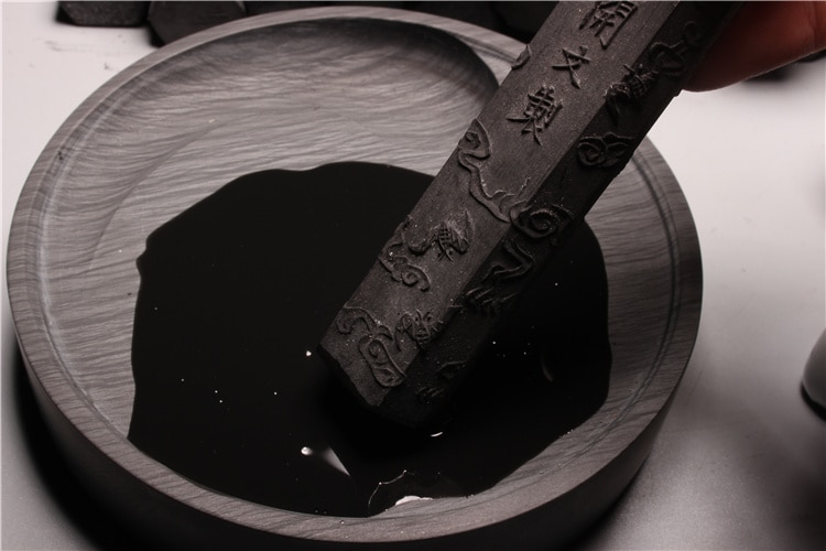 Antique 80's Old Ink Stick Pure Pine Soot Traditional Chinese Painting Inkstick Calligraphy Writing Dense Grinding Ink Block