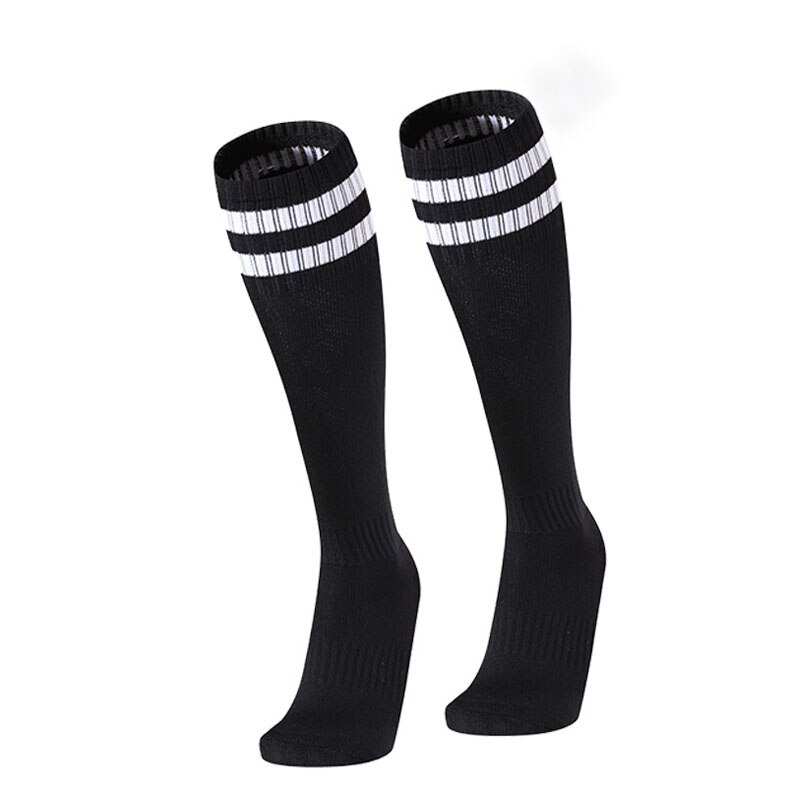 Chaussettes hautes et longues pour hommes et femmes, chaussettes de Baseball, unisexe, rayé, sport, plusieurs couleurs: Black  White Stripes