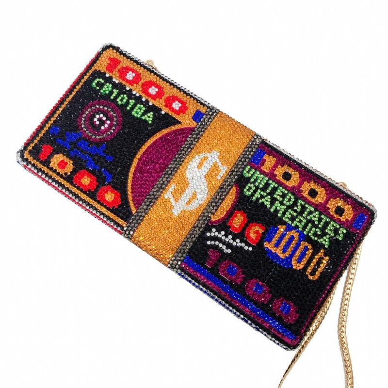 Diamond Evening Bag Is like a Dollar Drilling Bag Foreign Trade Banquet Square Hand Bag Dollars