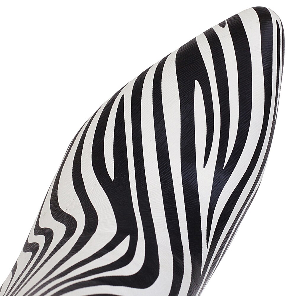 Brand Women Knee High Boots Zebra print Thigh boots High Heels Faux Leather Pointed Toe Autumn Winter Long boots Women's Shoes