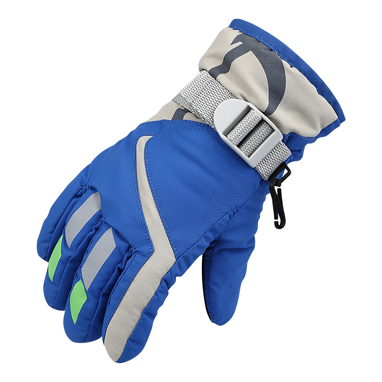1 Paar Winter Ski Handschoenen Voor Kinderen Jongens Meisjes Sneeuw Winddicht Wanten Buitensporten Skiën Ultralight Waterdicht Riding Handschoenen: Blue 