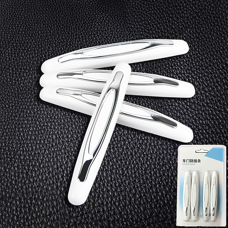 Autodeur bumper strip 4 stuks beschermstrip krasbeschermer autodeur crashblad auto anti-botsing: Wit