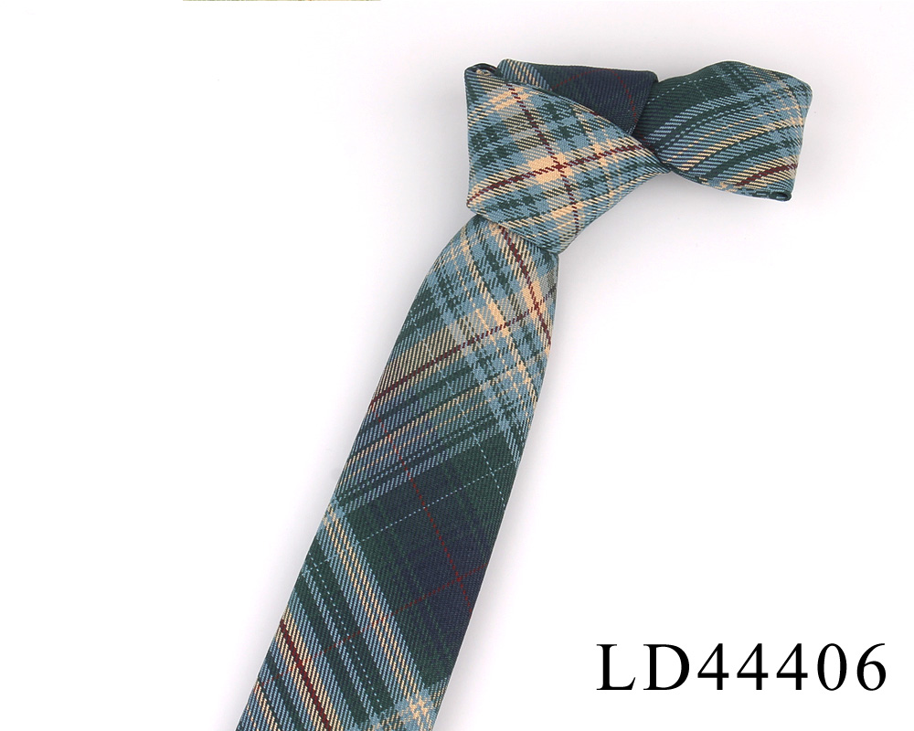 Bomulds plaid slips til mænd kvinder casua tyndt slips til bryllupsfest drenge piger jakkesæt slips slank ternet slips gravata: Ld44406