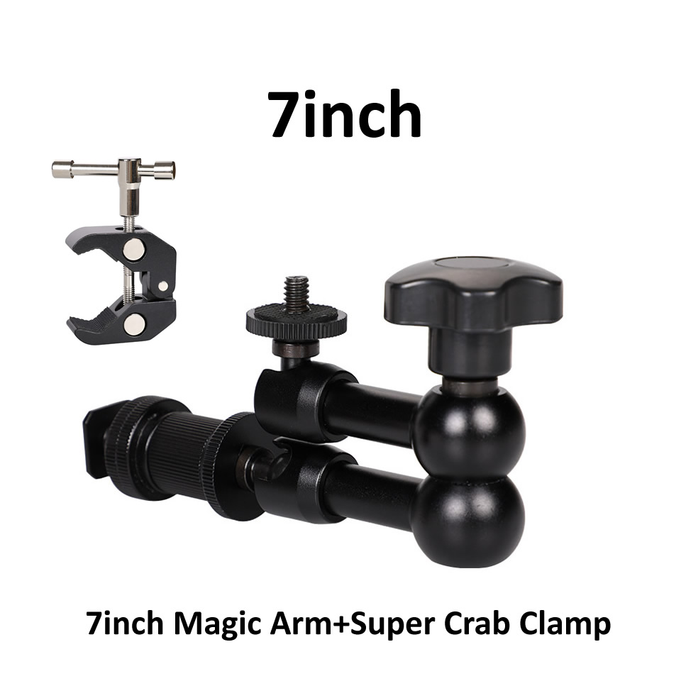 7/11/20 Inch Metal Articulating Magic Arm Super Clamp Holder Stand for DSLR Camera Photo Studio Photography Accessories Prop Kit: Orange