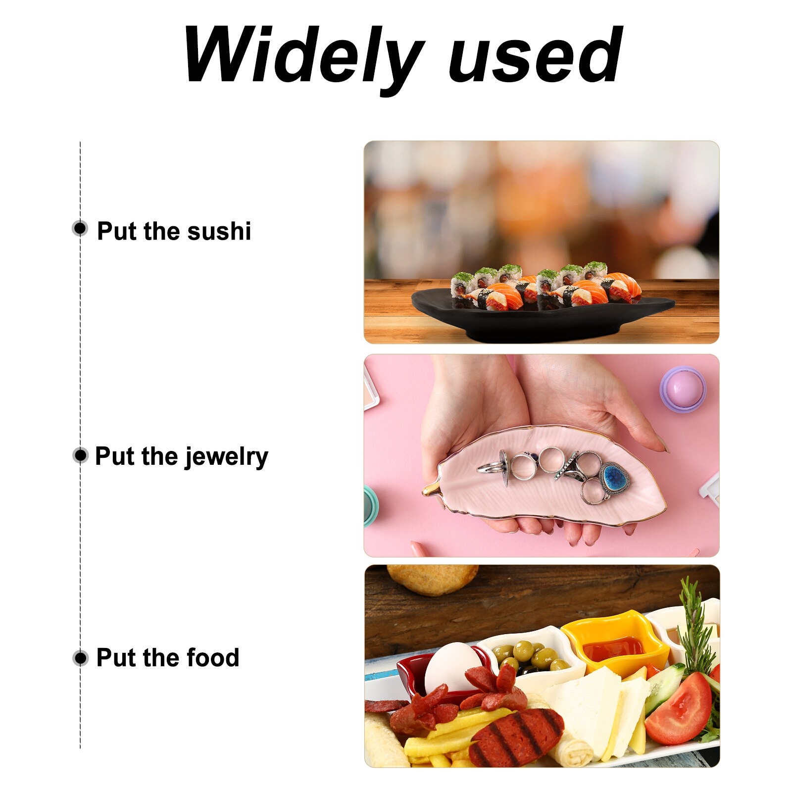 1 Pc Practical Key Tray Beautiful Fruit Plate Simple Jewelery Tray (Black)