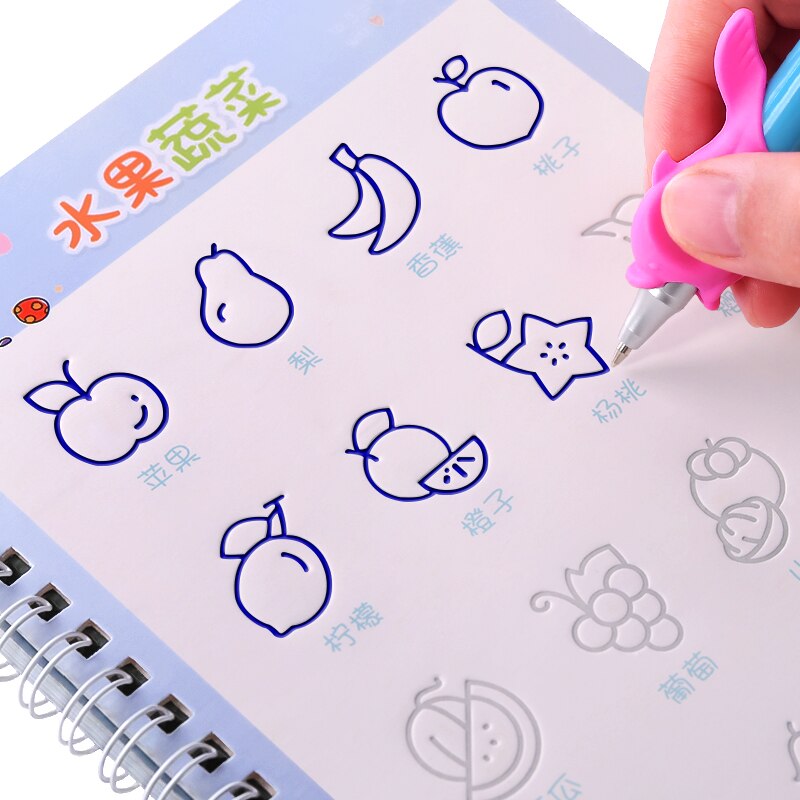 Arabiska siffror kinesisk kalligrafi copybook återanvändbar groove 0-6 år gamla barns copybook utbildning pedagogiska leksaker
