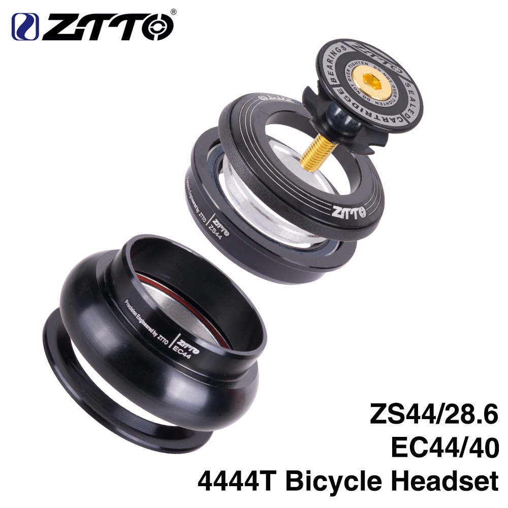 4444T MTB Bike Road Bicycle Headset 44mm ZS44 CNC 1 1/8"-1 1/2" 1.5 Tapered Tube fork Internal Threadless EC44 Headset ZTTO