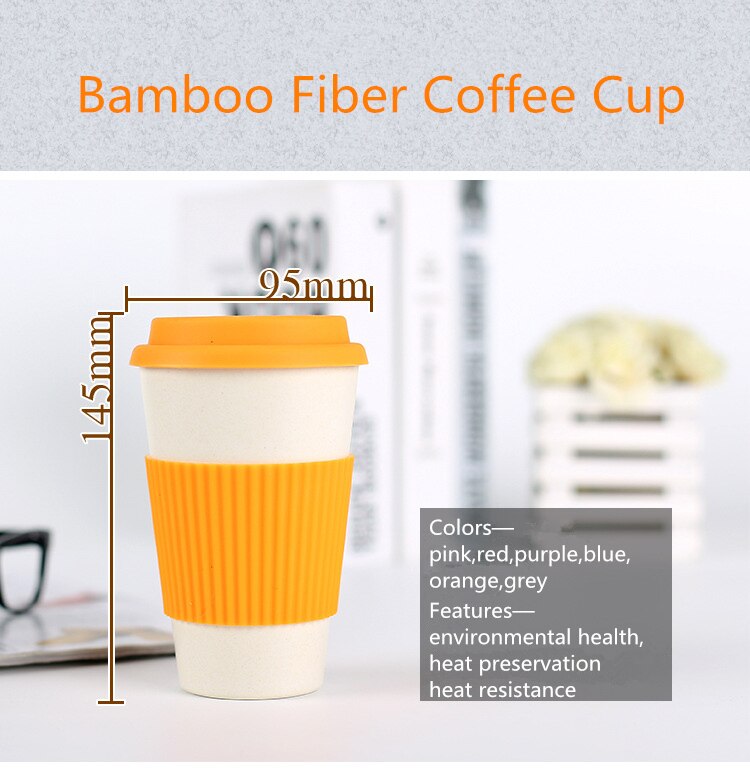 400ml Umweltfreundliche Bambus Faser Kaffee Becher Milch Becher Mit Deckel Tragbare Bahre Becher Tee Tassen Milch Tasse Für Büro hause Drinkwares