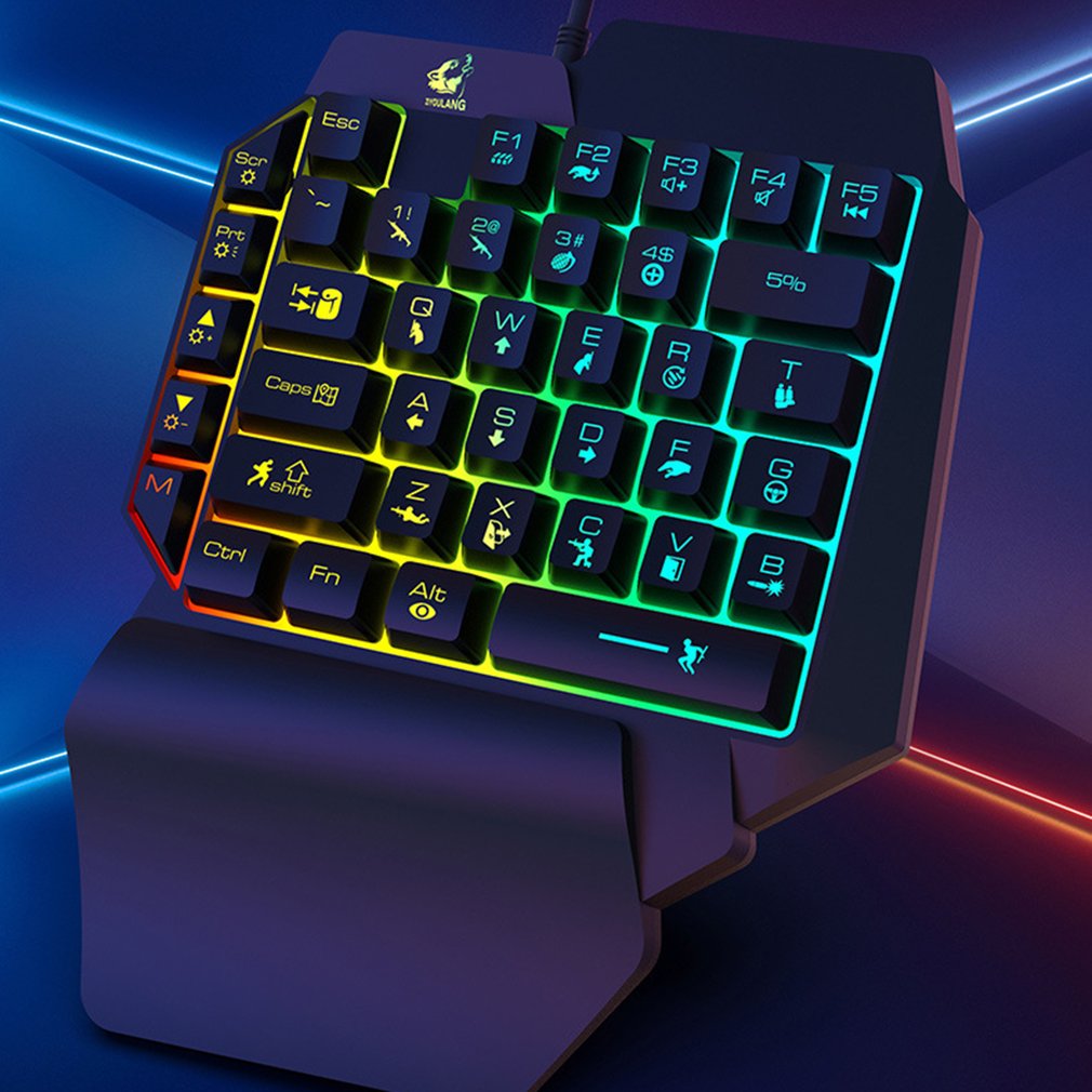 Gaming Keyboard And Mouse Combination RGB Backlit Gaming Keyboard With Multimedia Keys Wrist Rest For Mobile Gamers